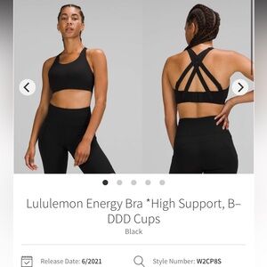 Lululemon Athletica Black Energy Bra Criss-Cross Sports Bra